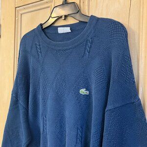 Lacoste Chemise Mens Vintage 90s Alligator Logo Tennis Sweater Sz XL Blue FA EXC